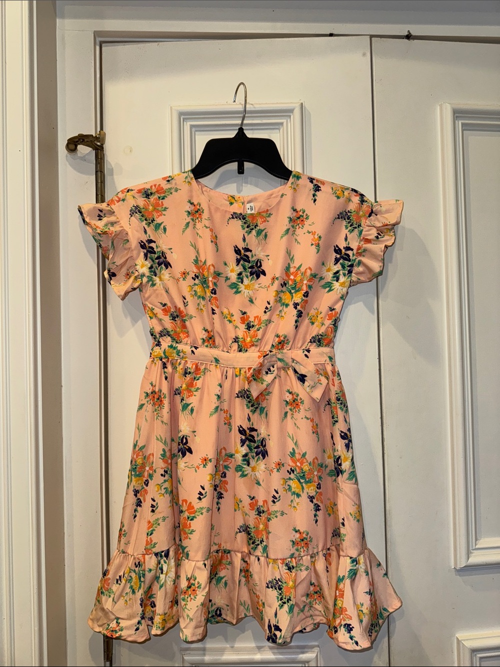 Janie and Jack Peach Floral Ruffle Dress